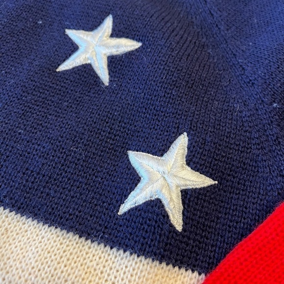Vintage Unbranded Americana Red/White/Blue Wool Embroidered Stars UNISEX - Picture 4 of 8